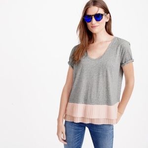 J. Crew Pleated Chiffon Hem Tee